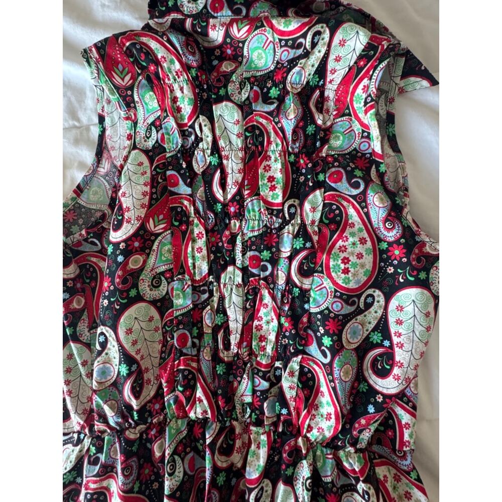 Voodoo Vixen Saranya Paisley Fit Flare Dress Retro Rockabilly Cotton M - Picture 8 of 11